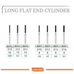 فرز الماسی استوانه ای بلند با انتهای تخت تیزکاوان TEESKAVAN DIAMOND BUR LONG FLAT END CYLINDER