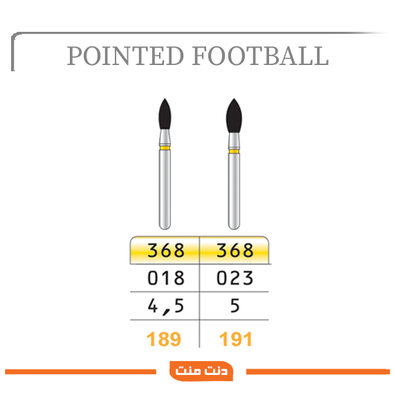 POINTEDFOOTBALL3.jpg فرز الماسی نوک تیز فوتبالی تیزکاوان TEESKAVAN DIAMOND BUR POINTED FOOTBALL - تصویر 1