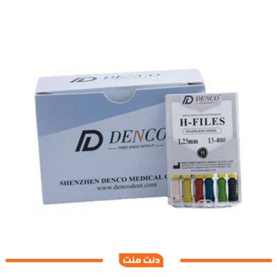 اچ فایل دستی DENCO H Files با طول ۲۵ , 31 میلی‌متر، بدنه خاردار و سر تیز و برنده برای درمان ریشه